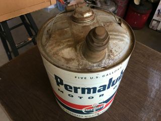 Vintage Standard Oil Company Permalube Motor Oil 5 Gallon Oil/gas Can