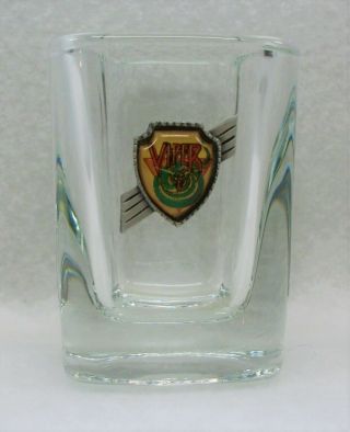 Vintage Viper Rollercoaster Six Flags Magic Mountain Square Shot Glass