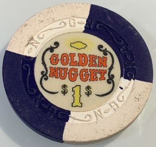 Golden Nugget $1 Casino Chip Las Vegas Nevada 3.  99
