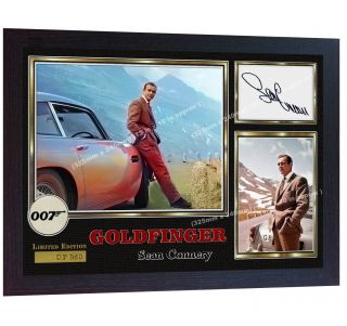 Sean Connery Signed Autograph James Bond 007 Goldfinger Photo Print Framed