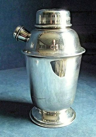 Silver Plated Art Deco Cocktail Shaker C1935 By Plato