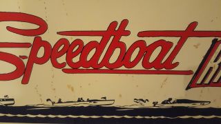 Vintage SPEED BOAT RACES RACING METAL/TIN SIGN 1940’s/1950’s? Chris craft Boats 5