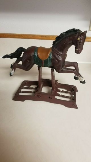 Vintage Cast Iron Spring Rocking / Glider Horse