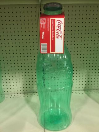 Large 23 " Green Coke Cola Bottle Piggy Bank Coin Storage Kids Money Decor