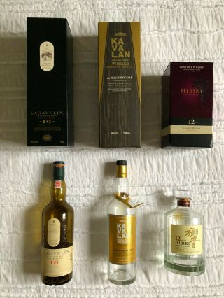 Hibiki 12 Lagavulin 16 Ka Va Lan Whisky Bottles With Boxes Rare
