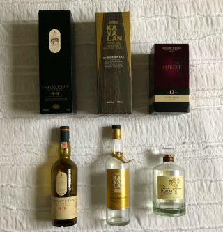 Hibiki 12 Lagavulin 16 Ka Va Lan Whisky Bottles with Boxes Rare 3