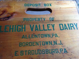 Vintage Advertising Wooden Crate Box LEHIGH VALLEY DAIRY N.  J.  P.  A. 7