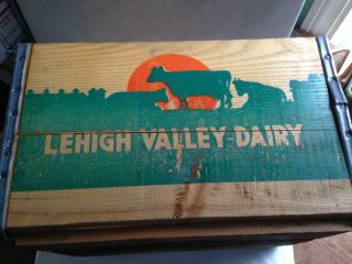 Vintage Advertising Wooden Crate Box LEHIGH VALLEY DAIRY N.  J.  P.  A. 8