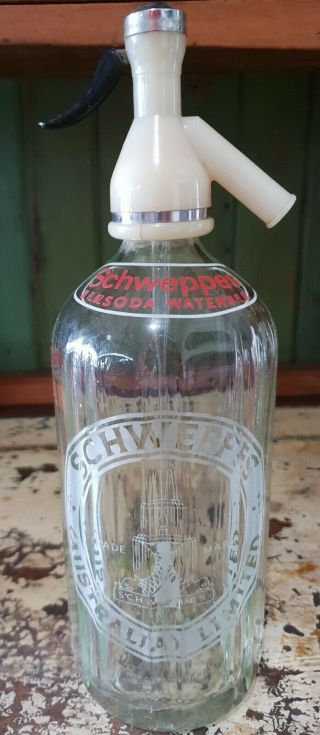 Vintage Schweppes Australia Ltd 30 Fl Oz Soda Syphon Soda Bottle