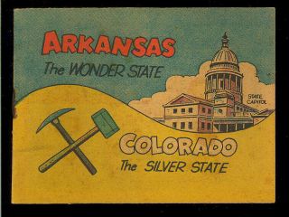 Arkansas & Colorado Nn Not In Guide Mini - Comic Food Giveaway 1954 Vg,