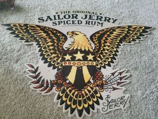 Sailor Jerry Spiced Rum Eagle Crest Tattoo 2011 Metal Tin Advertising Sign