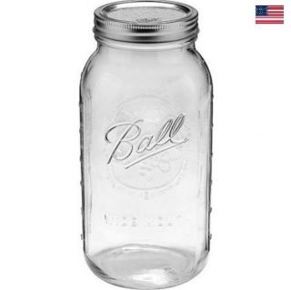 Ball Wide Mouth Canning Mason Jars,  Half Gallon Clear Glass Jar,  64Oz,  Pack Of 6 5