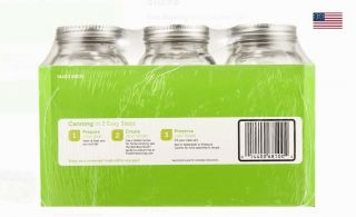 Ball Wide Mouth Canning Mason Jars,  Half Gallon Clear Glass Jar,  64Oz,  Pack Of 6 8