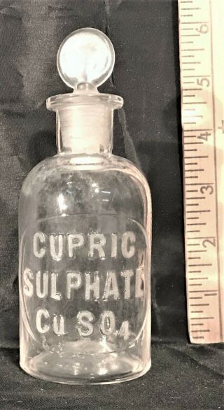 Cupric Sulphate C.  1915 125ml Lab Apothecary Reagent Science Drug Chemical Fine