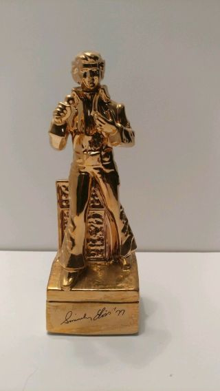 1977 Gold Sincerely Elvis 50 Ml Mccormick Music Box Decanter