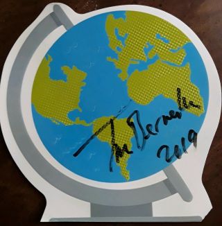 Autograph Of Inventor Of Wide World Web On Globe Card