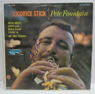 Pete Fountain - Licorice Stick Lp Cover Autographed By Fountain
