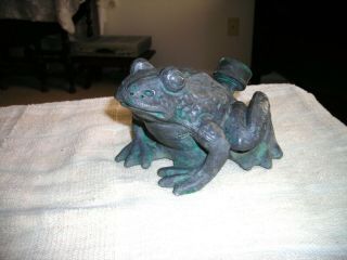 Vintage Antique Cast Aluminum Frog - Lawn Sprinkler,  Garden Statue - 1940 - 50 