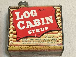 Rare 1950 ' s Towle ' s Log Cabin Syrup Tin Can Blacksmith,  Not the Repo Bank 3