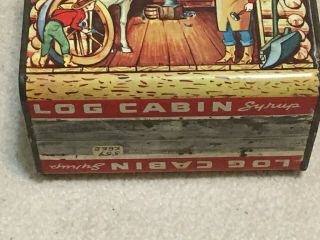 Rare 1950 ' s Towle ' s Log Cabin Syrup Tin Can Blacksmith,  Not the Repo Bank 8