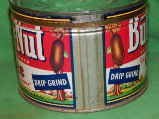 Vintage BUTTER NUT Drip Grind Coffee 1 lb Tin & Lid,  Omaha,  Nebraska,  AS - IS 2