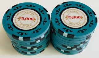(25) $5,  000 Casino Royale Poker Chips