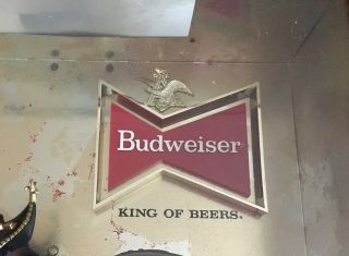 1950 ' s BUDWEISER Beer Clydesdale Shadow Box Bar Light Sign Needs Rewiring 3