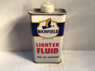 Vintage Richfield Lighter Oil Can NOS Lead Top Handy Oiler 4 Oz rare tin Sunoco 4