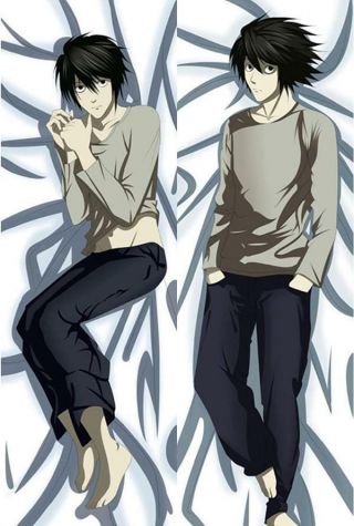 Japanese Anime Death Note L Cosplay Bl Dakimakura Hugging Body Pillow Case Cover