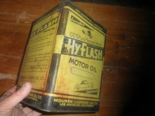 Hyflash Motor Oil Can Two Gallon 100 Pure Pennsylvania Mouren - Laurens Oil Co.