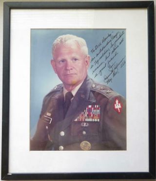 Us Army Major General James Allen Johnson - Korea - Vietnam Signed Photo