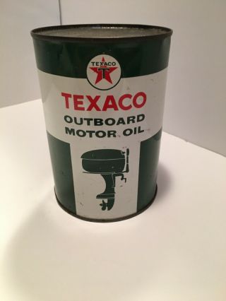 Vintage Texaco Outboard Motor Oil One Quart Can