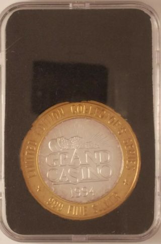 Grand Casino Reno,  Nv Limited Edition $10 Gaming Token Coin.  999 Fine Silver