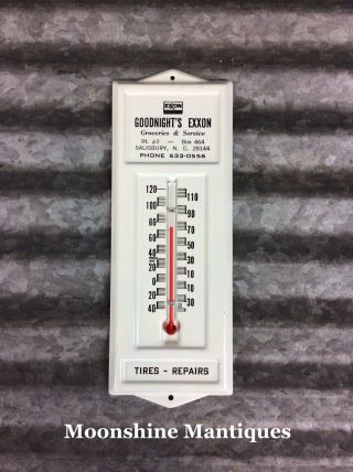 Nos Vintage Goodnight’s Exxon Salisbury Nc Thermometer / Sign - Gas & Oil