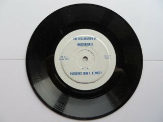 33 Rpm 7 Inch President John F Kennedy Declaration Of Independence R145