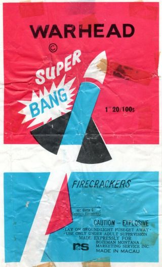 Warhead Bang Firecracker Brick Label,  1 ",  C4,  20/100 