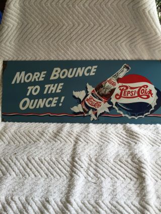 Vintage 1992 Ande Rooney Porcelain Pepsi - Cola Sign More Bounce To The Ounce