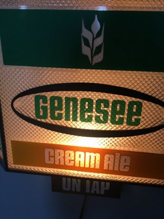 GENESEE Vintage Light Up Sign Lighted Bar Advertisement Cream Ale Beer Brewery 3