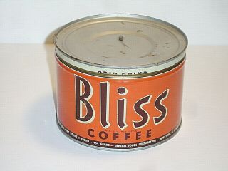 Vintage Bliss Coffee 1 Lb.  Can Key Wind Tin