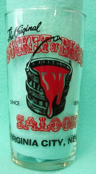 Vintage Bucket Of Blood Casino Saloon Virginia City Nevada Bar Glass