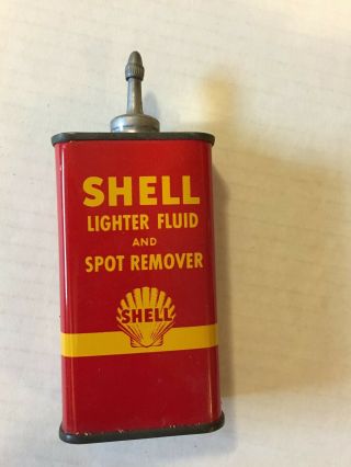 Vintage Shell Lighter Fluid Can,  Empty,  Apprx 4 " Tall
