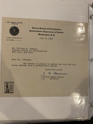 J.  Edgar Hoover Signed 1953 Letter Al Capone