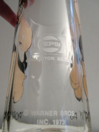 (2) Vintage 1973 Pepsi Looney Tunes Warner Bros Porky Pig 12 oz Drinking Glasses 3