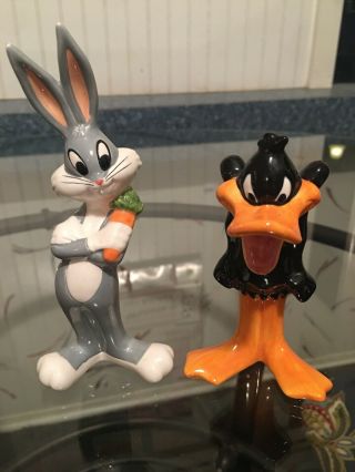 Warner Bros Glass Bugs Bunny & Daffy Duck Figurines