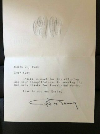 Cyd Charisse Tony Martin Vintage 1964 Letter Hand Signed To Irv Kupcinet
