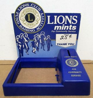 Vintage Lions Club Mints Candy Donation Counter Top Display