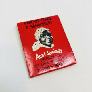 Vtg 1965 Aunt Jemima Collectible Matchbook Black Americana Advertising Matches