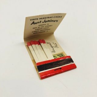 VTG 1965 Aunt Jemima Collectible Matchbook Black Americana Advertising Matches 3
