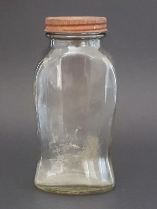 Vintage Glass Bottle Utah Pickle Company Screw Top Lid 5 1/2 " Tall Clear