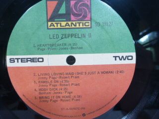 Led Zeppelin II EX,  /VG,  1969 Vinyl LP SD 19127 4